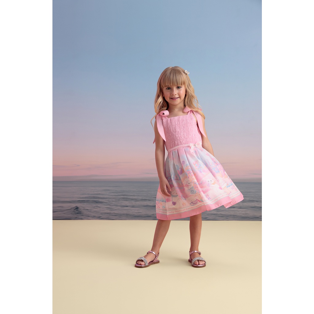 Vestido Festa Infantil Petit Cherie Verão Gatinha Cozinheira