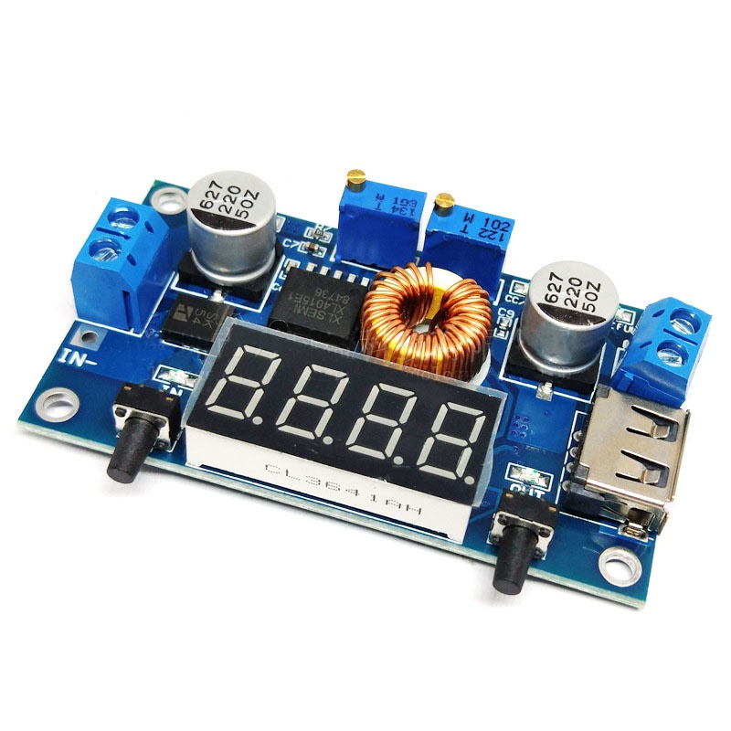5A 75W 5-36V A 1.25-32V DC-Módulo Step Down Com Voltímetro Amperímetro CC/CV De Exibição De Corrente De Tensão Escudo
