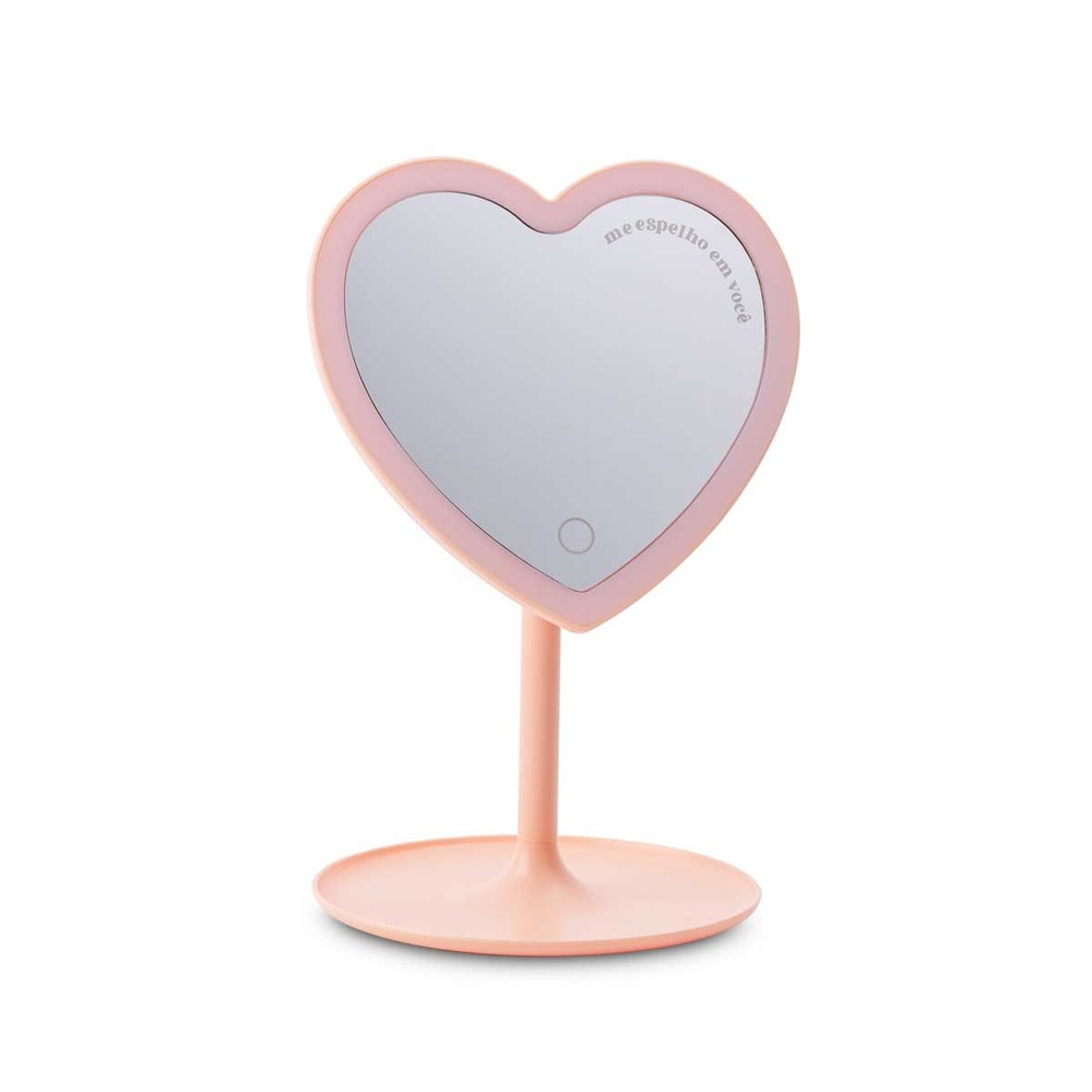 Espelho de mesa com led coracao rosa - Imaginarium em Oferta na Shopee
