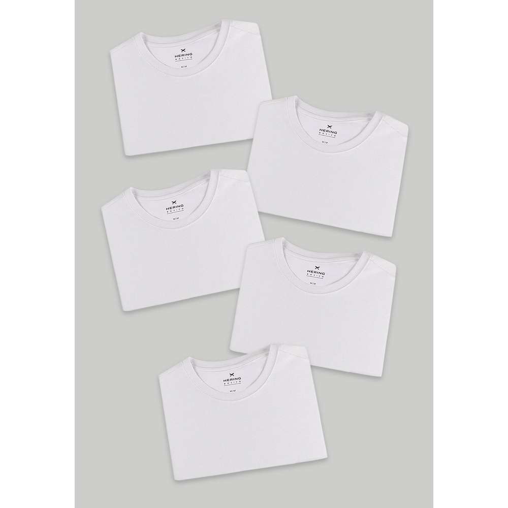 Kit Com 5 Camisetas Femininas Slim Básicas