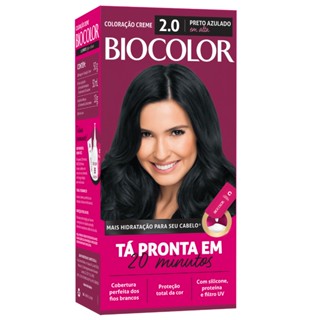 Tinta Coloração Creme permanente Preto Azulado 2.0 Biocolor