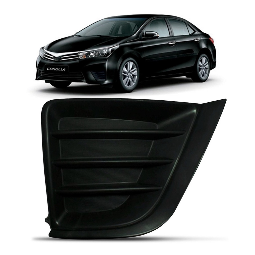 Moldura Farol Milha Corolla 2015 A 2017 Preta Sem Furo