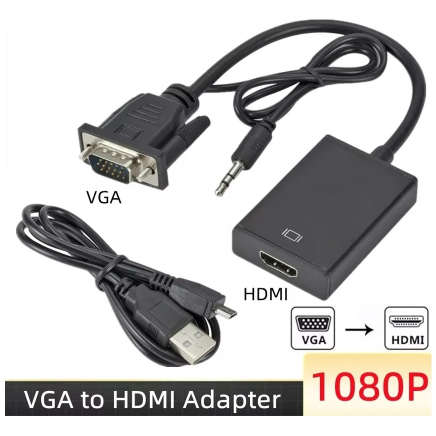 Conversor adaptador VGA para HDMI PC/TV