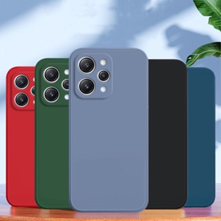 Capa Para Xiaomi Redmi 12 4G 12C 12A Redmi12 Silicone Líquido À Prova De Choque De Soft TPU Telefone Preto top