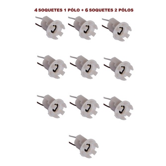 Kit 4+6 Soquetes 1 E 2 Polos Adaptacao Lanterna Margarida em Oferta na Shopee