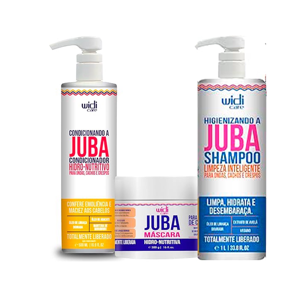 Kit Juba Shampoo 1L, Condicionador 500ml e Máscara 500ml - Widi Care em Oferta na Shopee