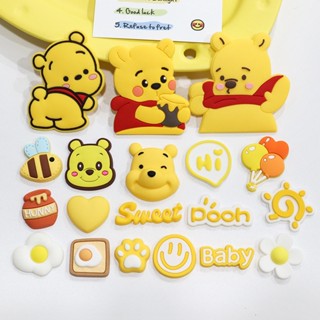 Diy Winnie the Pooh Bee Jibbitz Charme Crocs Sapatos Decoração PVC