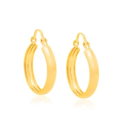 Brinco Rommanel argola com fecho folheado a ouro 18k