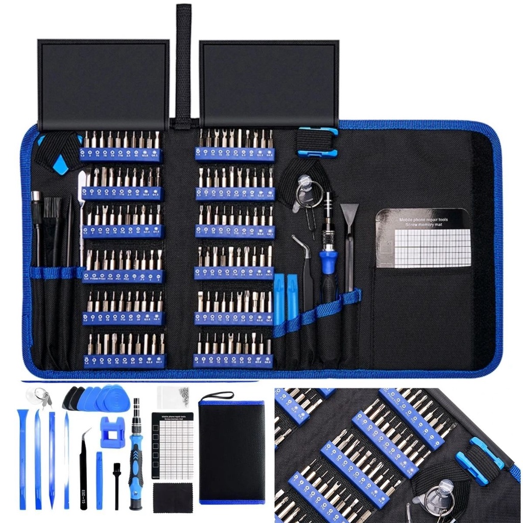 Kit Chave Precisão Multiuso Reparo 140 Peças Profissional Conserto Celular Estojo Extensor Magnético