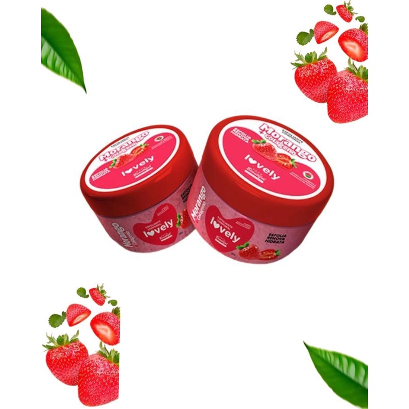 Esfoliante corporal morango com colageno e acido hialuronico face beautiful 280g