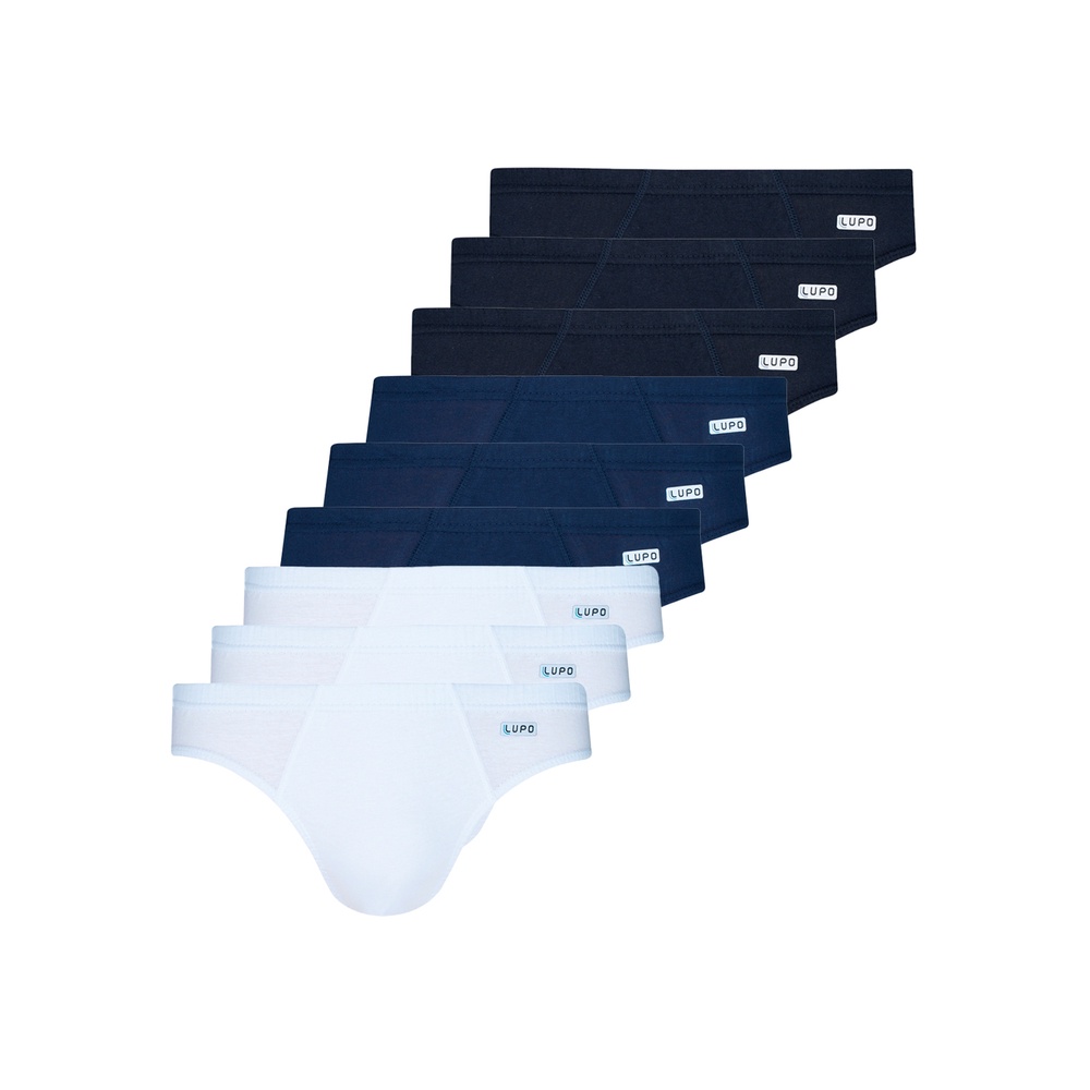 Kit com 9 Cuecas Slip Lupo 515-089