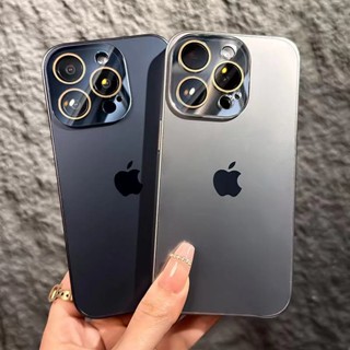 Capa Original Em Titânio Colorido AG Fosco Para iPhone 15 Plus 15 14 13 12 11Pro Textura De Metal Max Edge