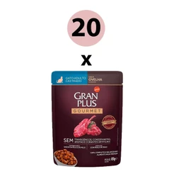 Ração Úmida Gran Plus Gourmet Gatos Castrados Ovelha Sachê 85g