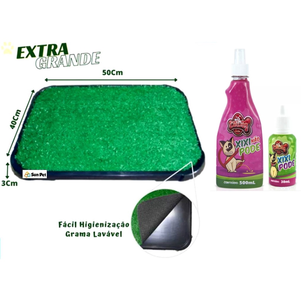 Sanitário Pet Grama Canino + Educador canino Xixi CatDog Banheiro Tapete Higiénico Cães Pet