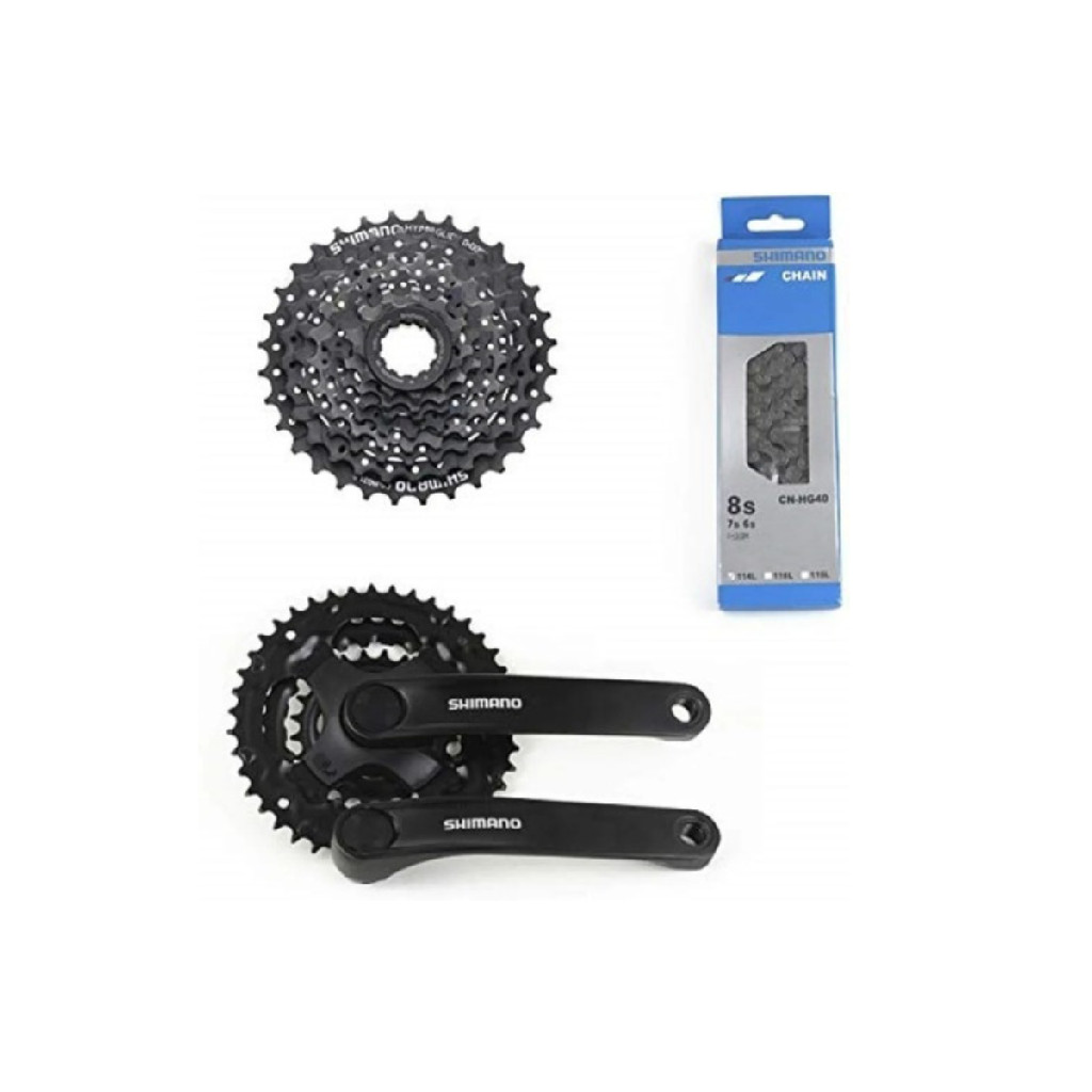 Kit Grupo Relação Shimano 24v Pedivela Corrente Cassete K7