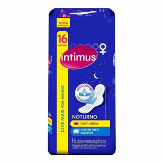 Absorvente Intimus Gel Noturno Suave 16 Unidades em Oferta na Shopee