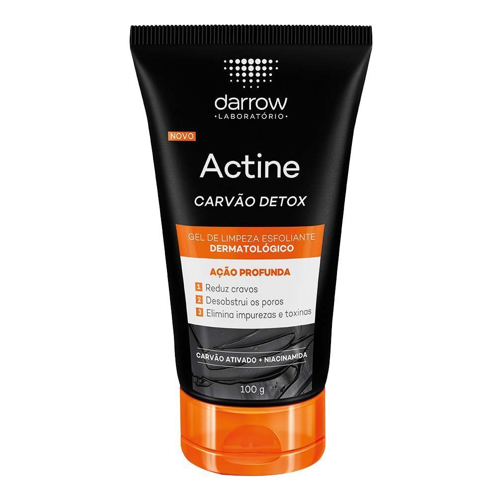 Gel de Limpeza Facial Esfoliante Darrow Actine - Carvão Detox - 100g
