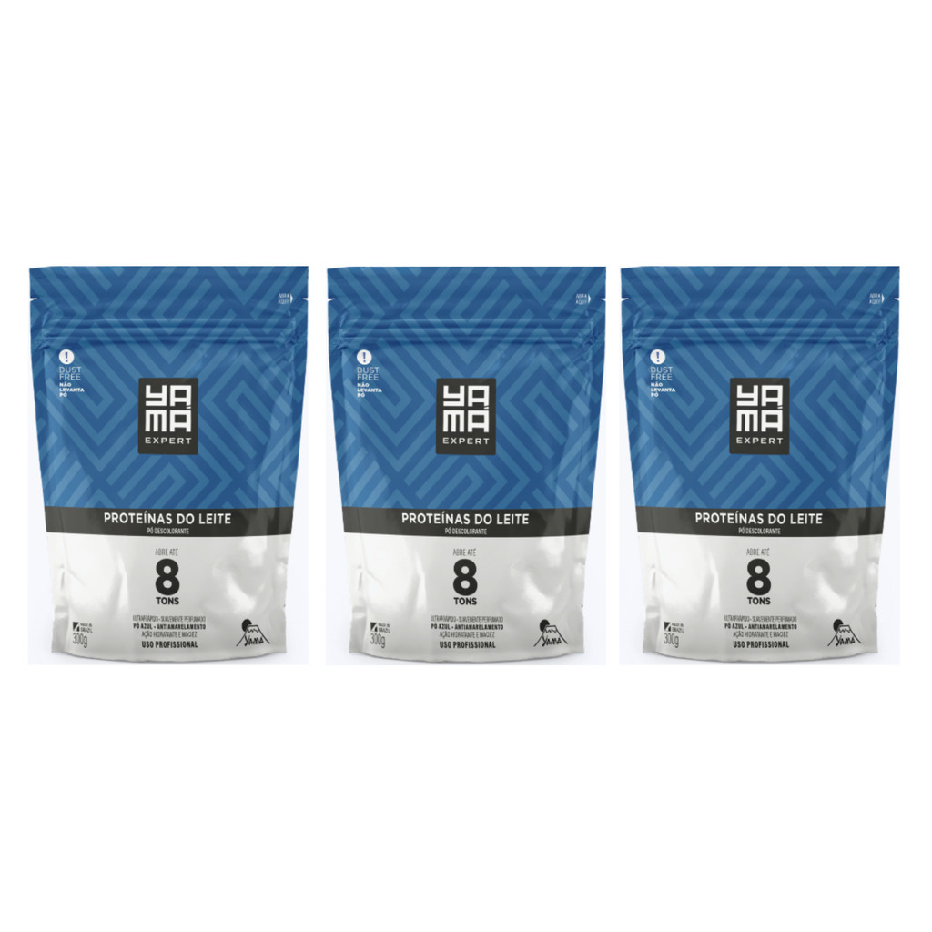 Kit Com 3 Pó Descolorante Proteínas do Leite Yamá - 300g