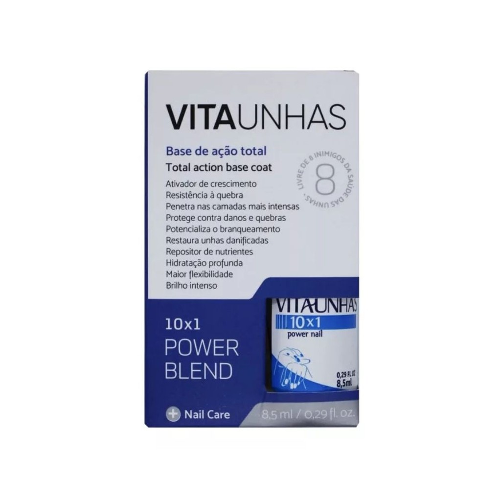 Base Vitaunhas Force Power Nail 10x1 Ativador 8,5ml - Beauty