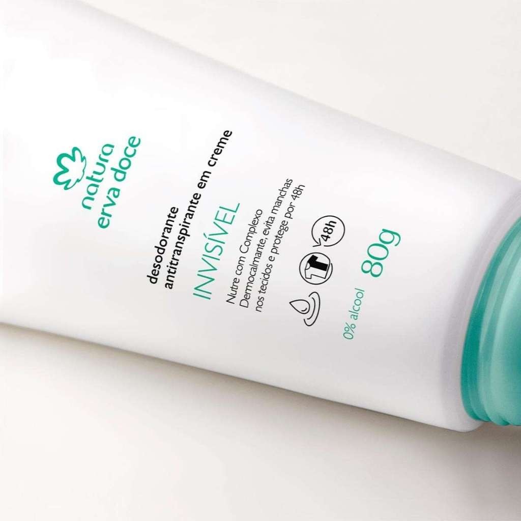 Desodorante Antitranspirante em Creme Erva Doce 80g, Natura Cosméticos, Original, Novo, Vegano