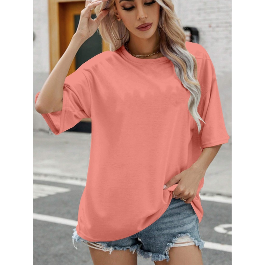Camiseta Oversized Feminina Soltinha Fashion Casual Blusa Unissex Plus Size Tendência Simples Camisa
