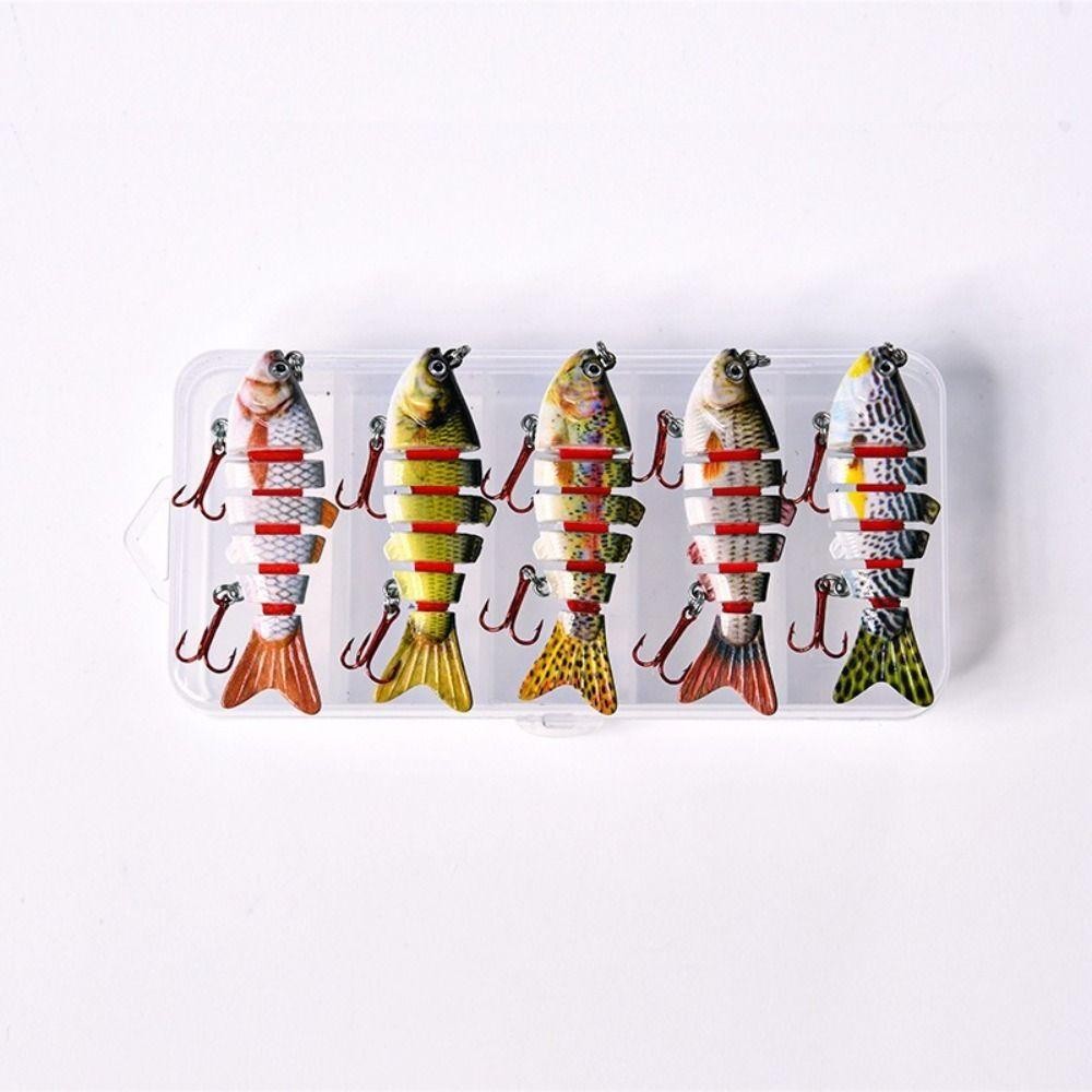 SUHU Isca Biônica , Mergulho Profundo 6cm 4.5g Iscas De Pesca De 6 Segmentos , Olhos Realistas Manivela Dura De Plástico — imagem 2 de 2