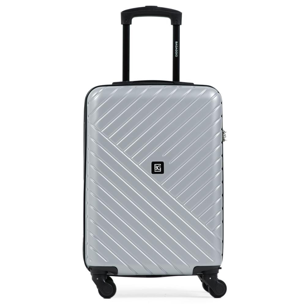 Mala de Bordo Abs 4 Rodas Detroit Prata/Preto