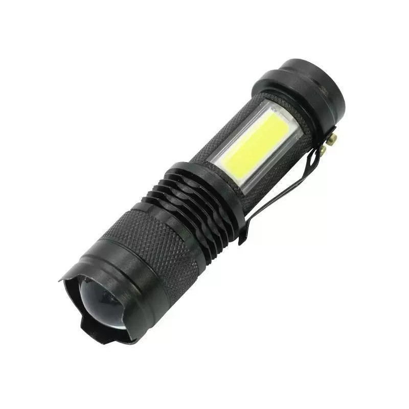 Mini Lanterna Led Cob Luz Forte Telescópica Zoom Usb Recarregável Caixa Kit