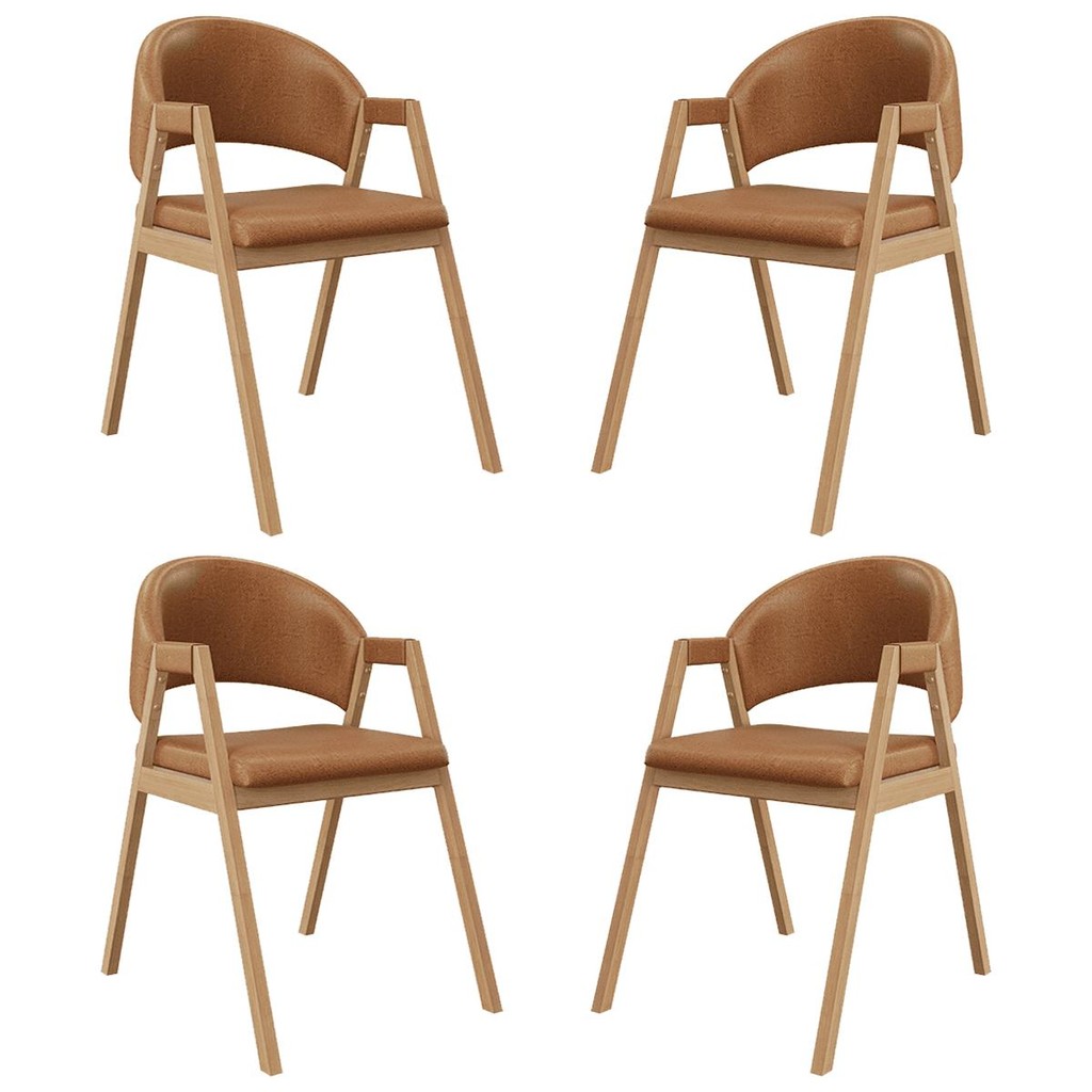 Kit 4 Cadeiras Mesa Jantar Suellen Versátil Reforçada Corino em Oferta na Shopee