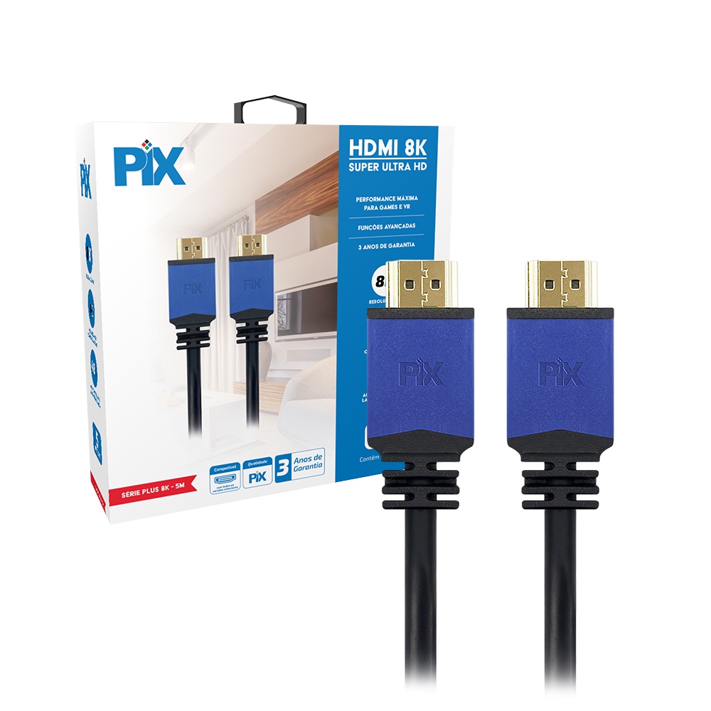 Cabo Hdmi 2.1 8k Para Vídeo Game Ultra Hd 5m Hdr Dinâmico