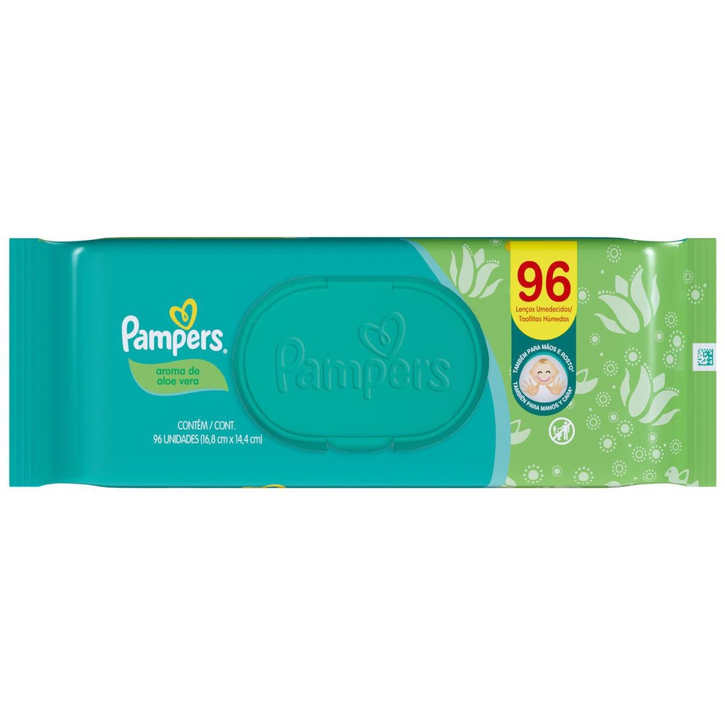 Detalhes do Lenços Umedecidos Pampers Aroma de Aloe Vera 96un