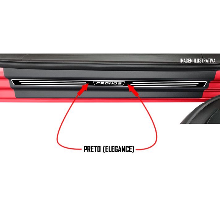 Jogo Soleira Premium Elegance Fiat Cronos 2018 em Diante - 4 Portas ( Vinil + Resinada 8 Peças ) — imagem 2 de 2
