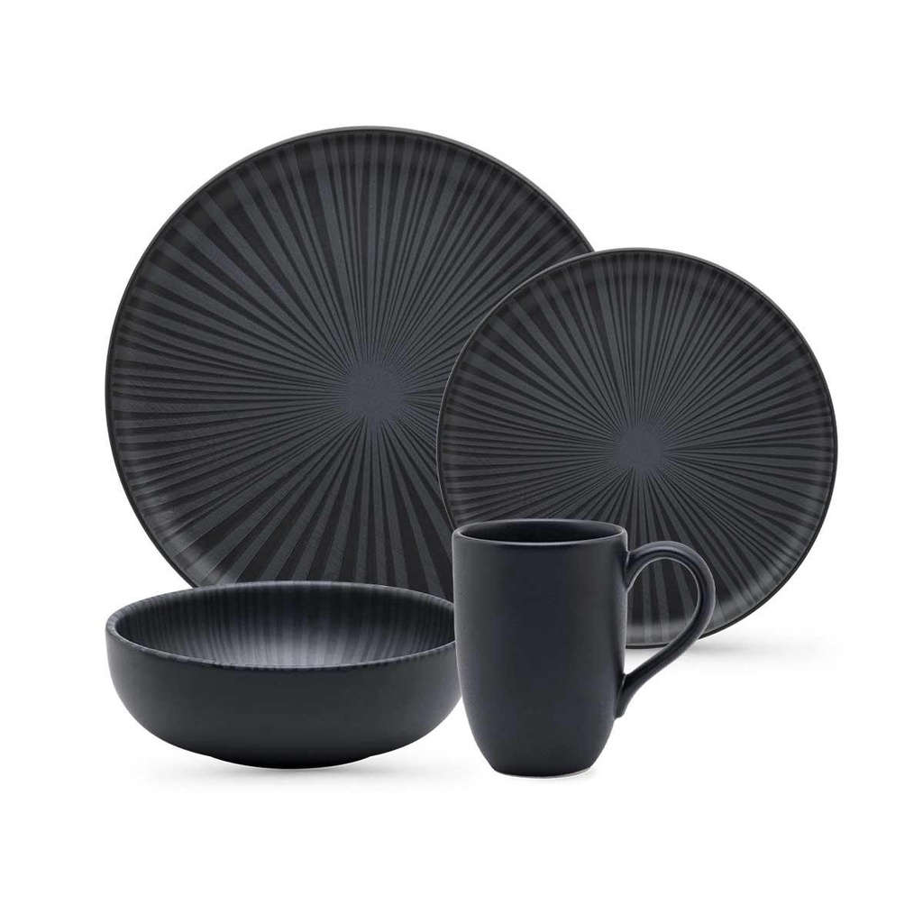 Aparelho de Jantar e Lanche 16 Peças Oxford Flat Ônix em Oferta na Shopee