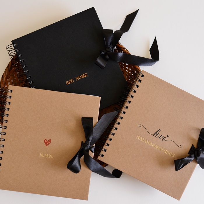 Álbum Fotos Personalizado Memórias Craft ou Preto - Gravaçãdo nome em Hot Stamp - Dia dos Namorados