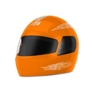Capacete ProTork Laranja Tamanho 56 Com Viseira Transparente Revestimento De Proteção EPS Forro Com Espuma Densidade 28
