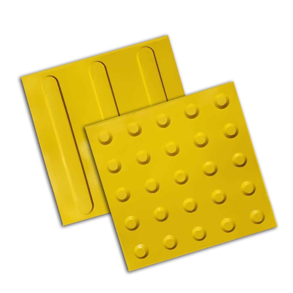Piso Tátil Alerta Direcional 10pçs Borracha Pvc 25x25 Cores