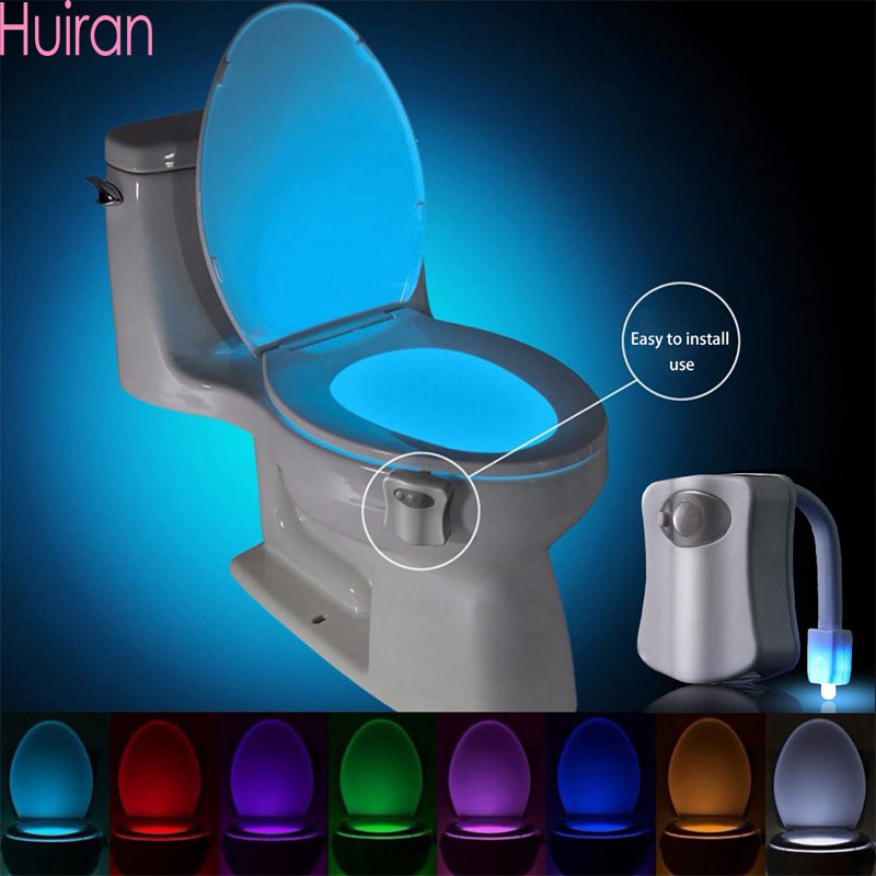 Lâmpada para vaso sanitário noturna com sensor  e  prova d'água de 8 cores