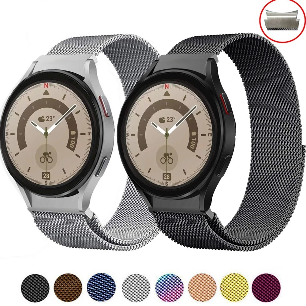 Pulseira Metal para Smartwatch Samsung Galaxy Watch FE 7 6 5 4 40MM 44MM 42MM 43MM 45MM 47MM Milanese