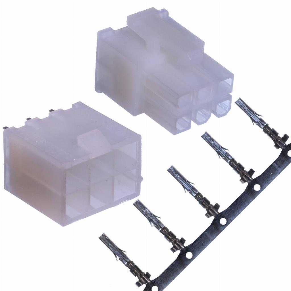 20 Kits Mini Fit 6 vias Terminal Alojamento e Header sem Peg