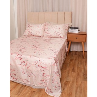 Jogo de Cama Casal Andreza Estampado 4 Peças Bege