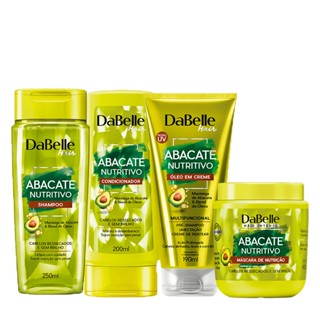Kit DaBelle Abacate Nutritivo Shampoo, condicionador, oléo em creme e máscara 400g (4 produtos)