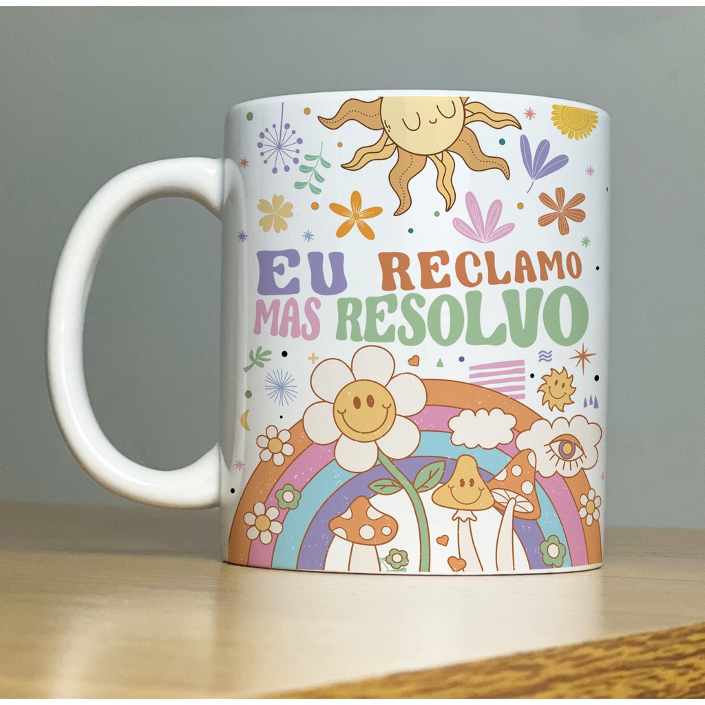Caneca Engraçada Vibes Eu Reclamo Mas Resolvo