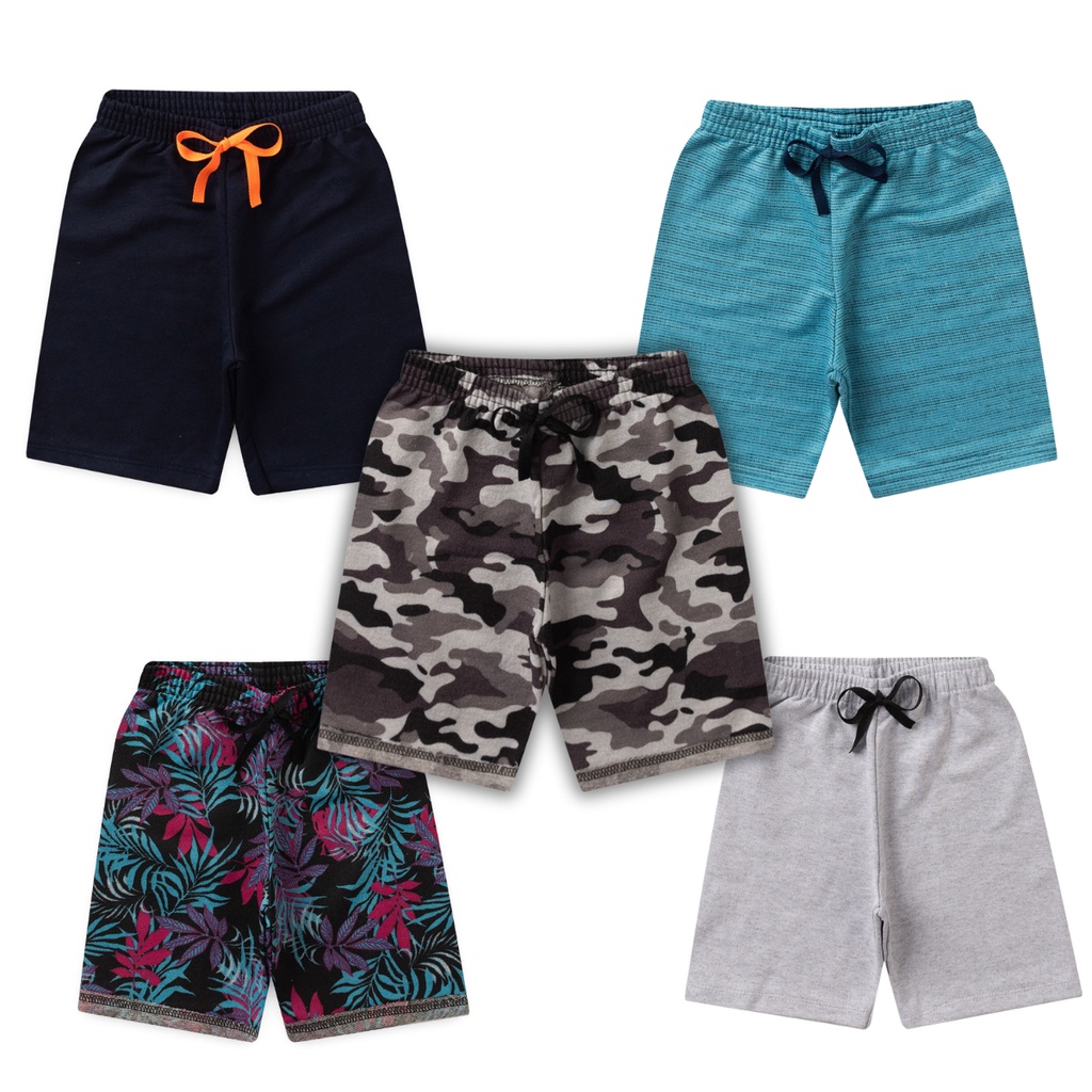 Kit 3 Bermudas sortidas Moletom / Moletinho Infantil ou juvenil Tamanho 1 ao 14 Bermuda para meninos Marca Propria