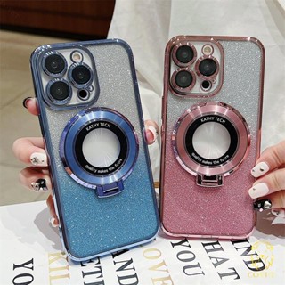 COVET Lupa De Luxo Glitter Stand Sem Fio Magnetismo Capa Protetora À Prova De Choque Compatível Para IPhone15 14 13 12 11 Pro De Suporte Resistente A Quedas Máximas