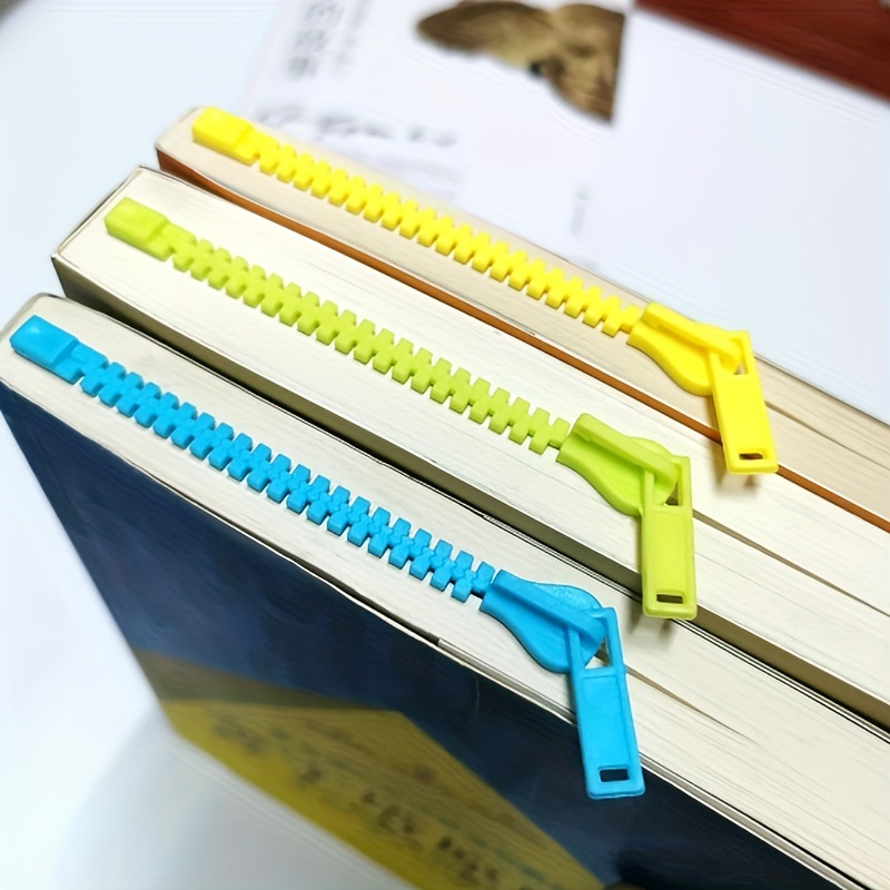 Criativo 3d zíper estilo marcador engraçado leitura livro pasta página clipe bonito livro ...