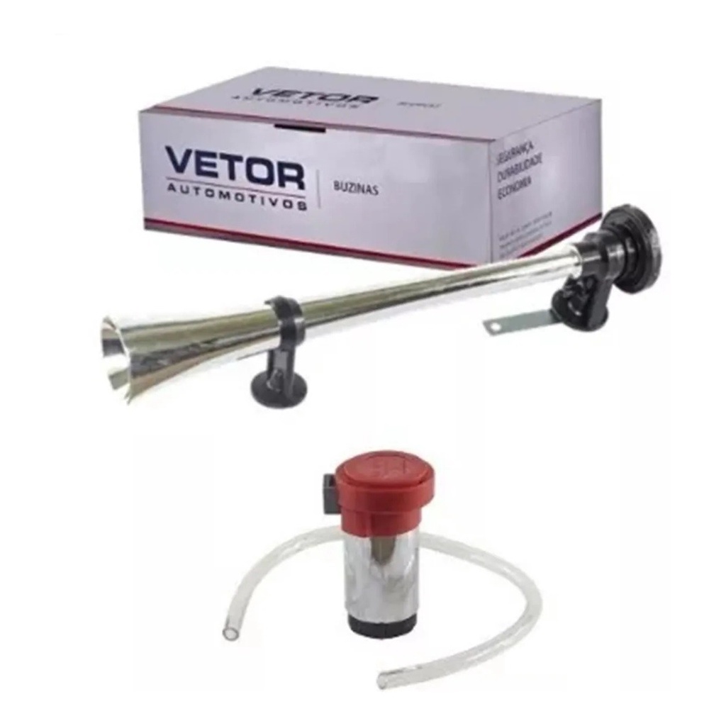 Buzina Marítima Ar Vetor 12v Corneta Cromada + Compressor em Oferta na Shopee