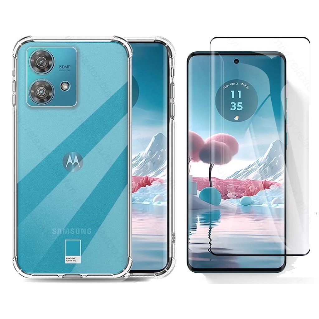 Capa Case Capinha e Película 9D Cerâmica P/ Moto Edge 40 Neo
