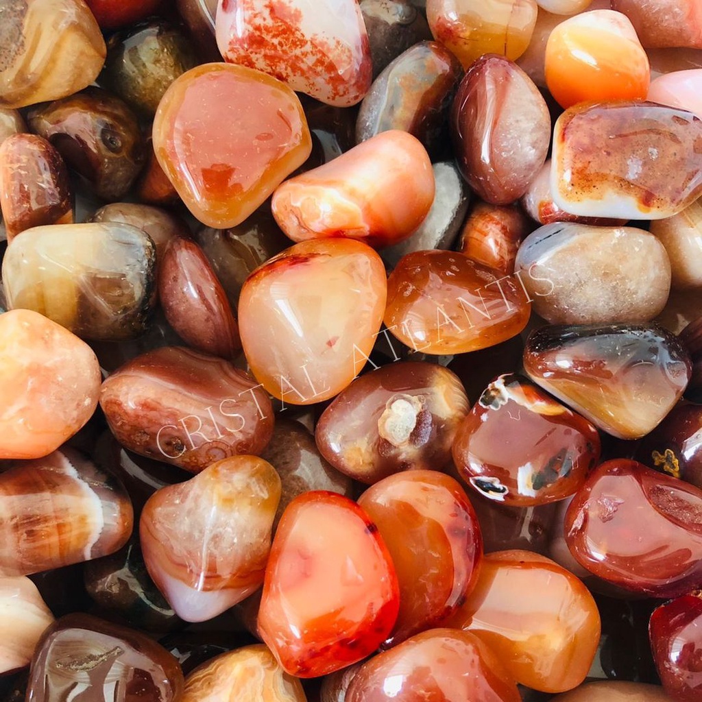 Agata Cornalina Cristal Pedra Rolada Natural