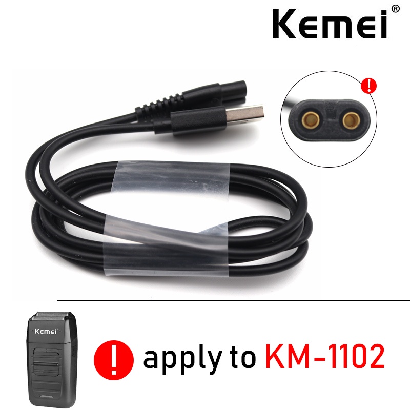Para Kemei KM-1102 Cabo Carregador De Energia USB Original Cabelo Profissional Acessórios Máquinas De Corte De