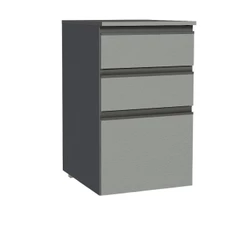 Balcão Armário de Cozinha 40 cm 3 Gavetas Suspenso Cinza Nice Madesa